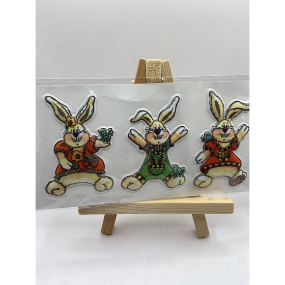 Provo Craft Rascals Puffy Bunny Hop Colorful Stickers Sheet Children Scrapbook - Picture 1 of 12